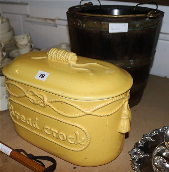 Georgian bucket & porcelain bread bin